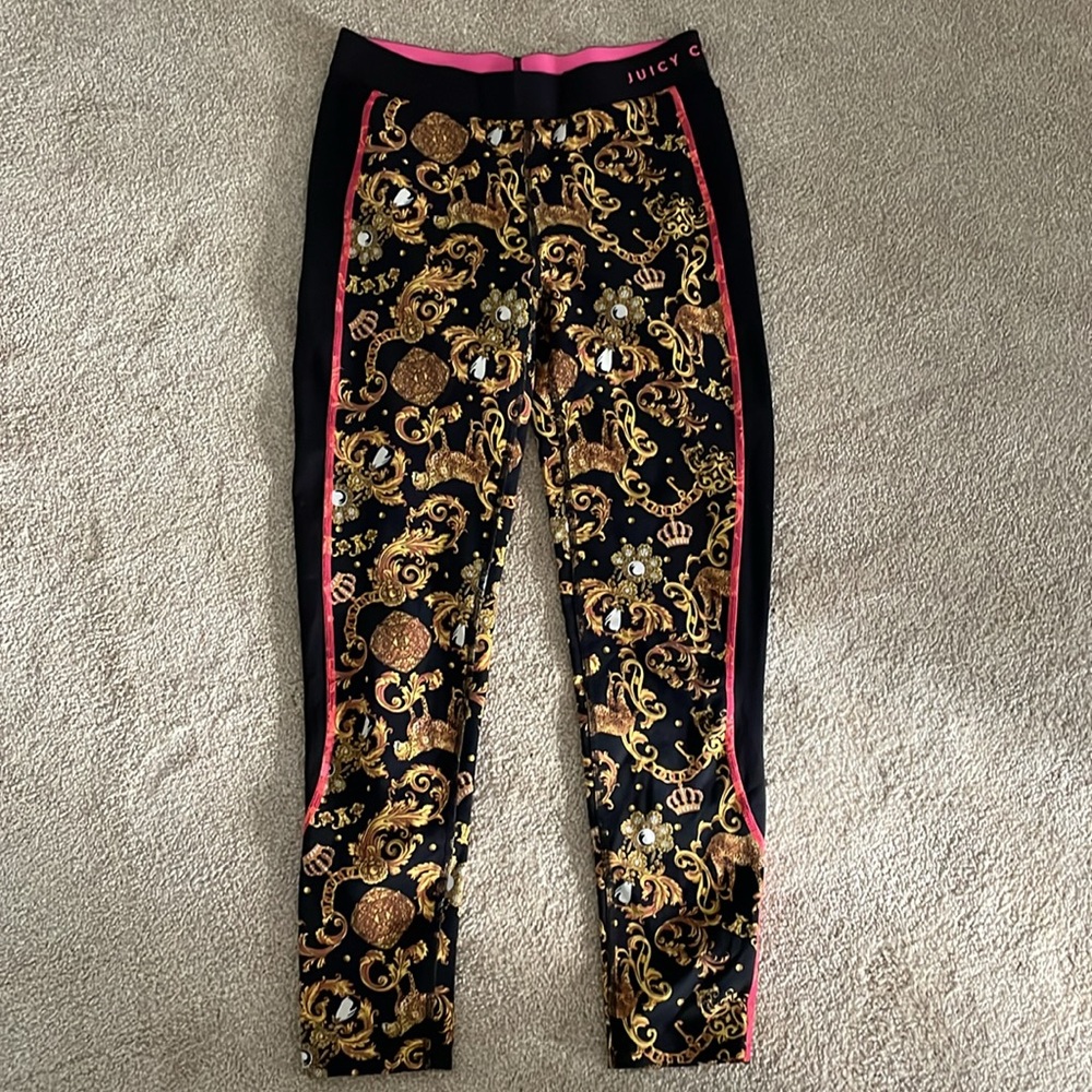 Juicy Couture Sport leggings pants S party disco travel Versace style